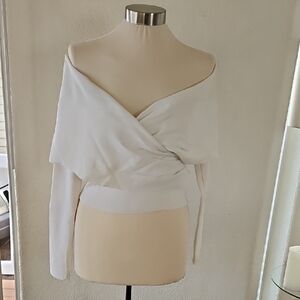 DO+BE Elegant White Off-Shoulder Blouse